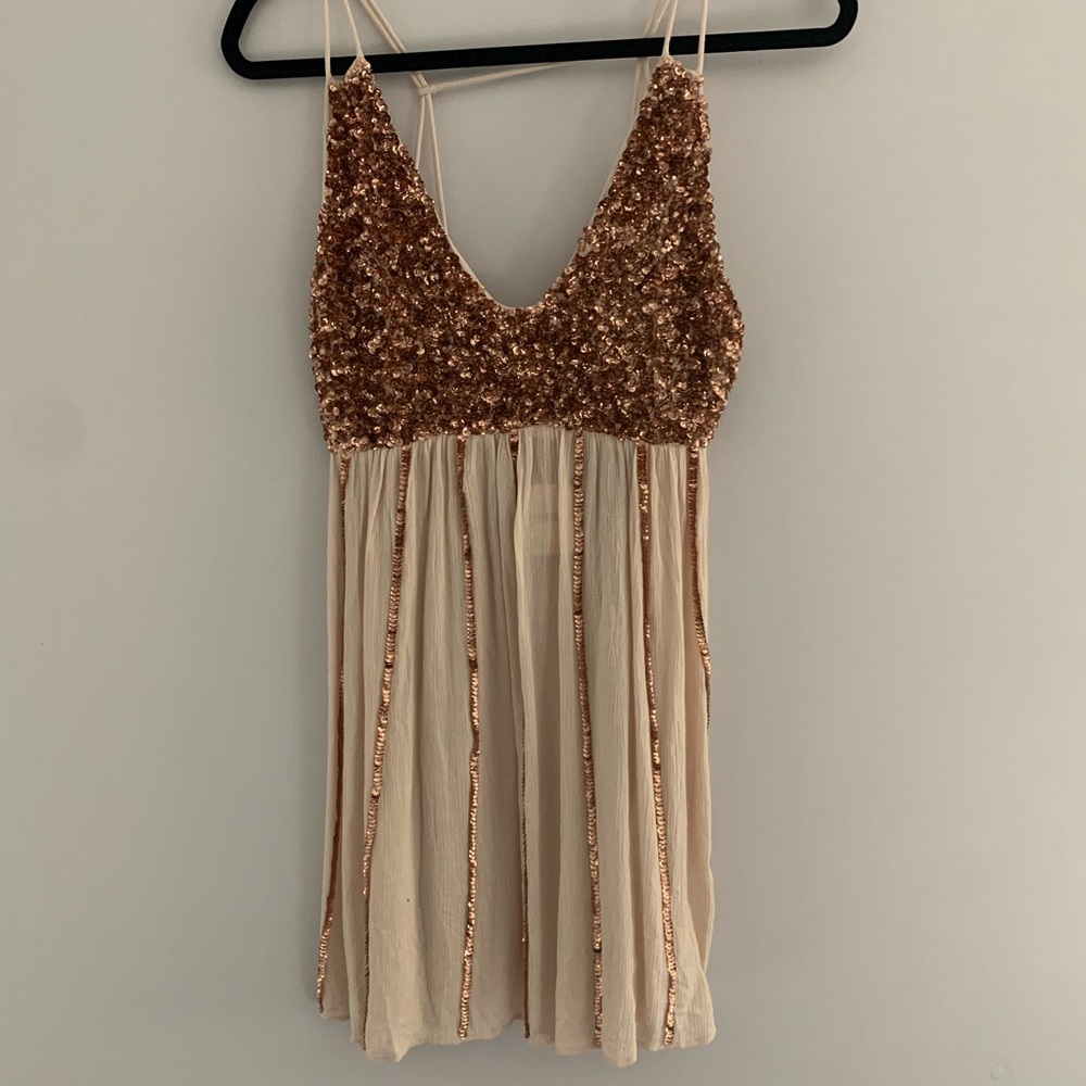 Free People sequin slip dress NWT